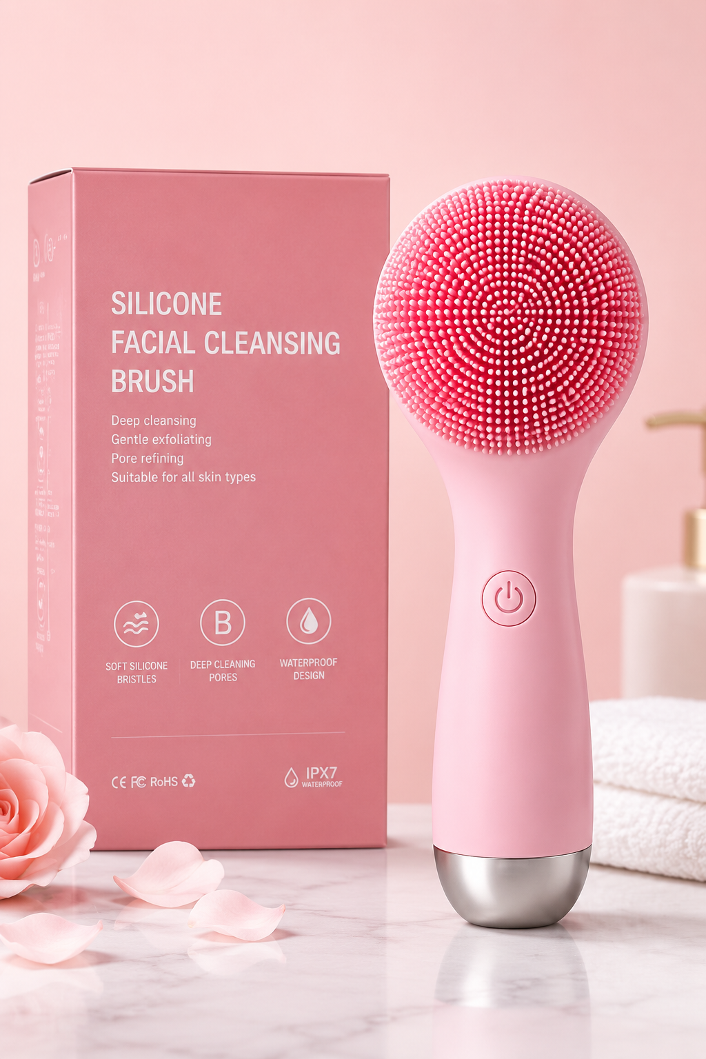 Brosse Nettoyante Visage Double Silicone 3D
