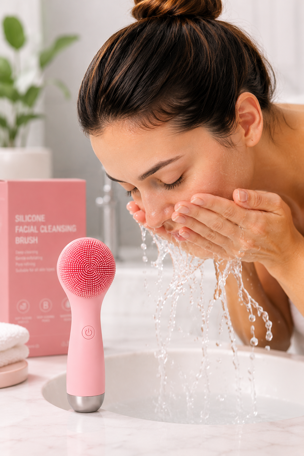 Brosse Nettoyante Visage Double Silicone 3D