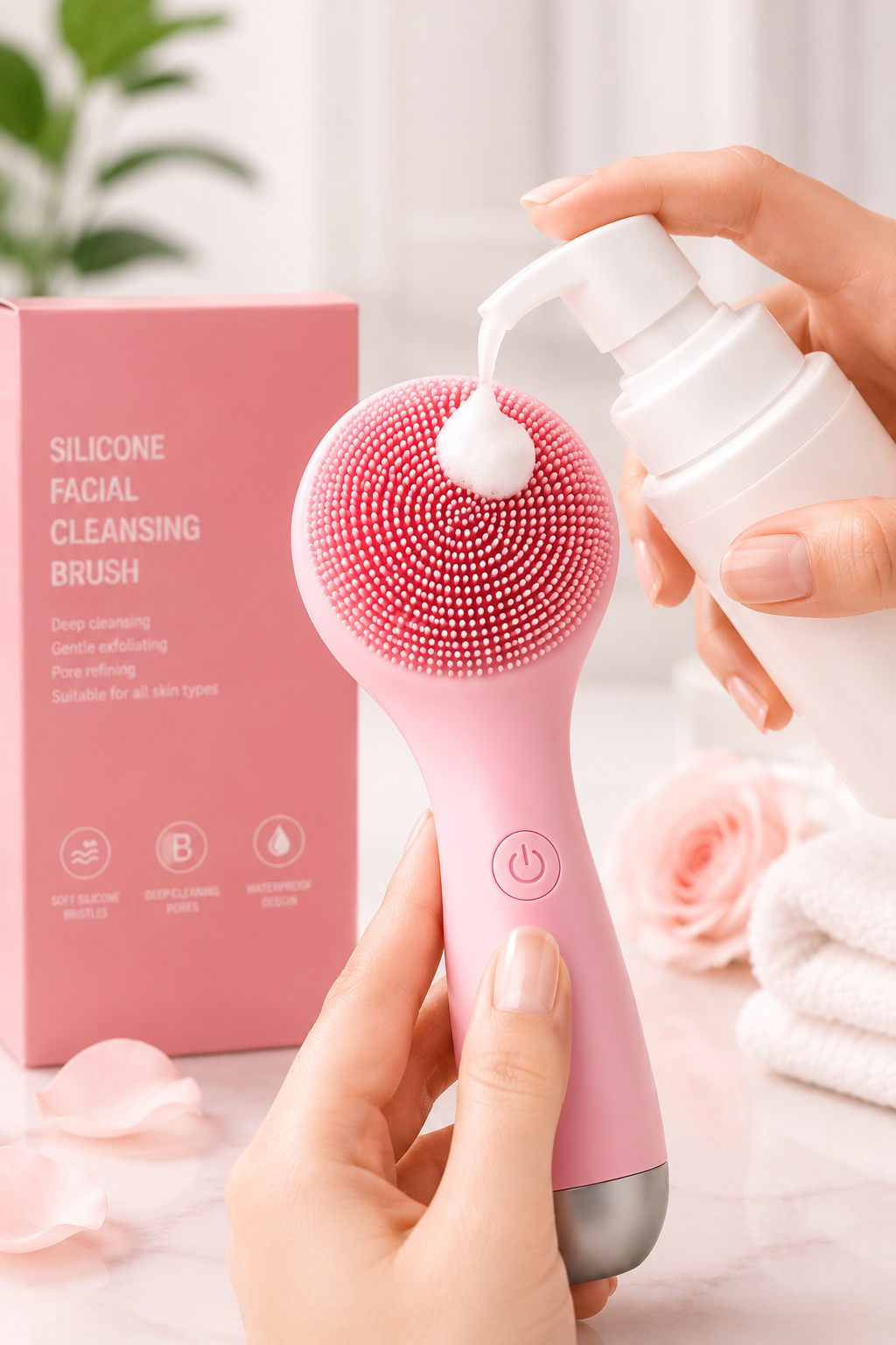 Brosse Nettoyante Visage Double Silicone 3D
