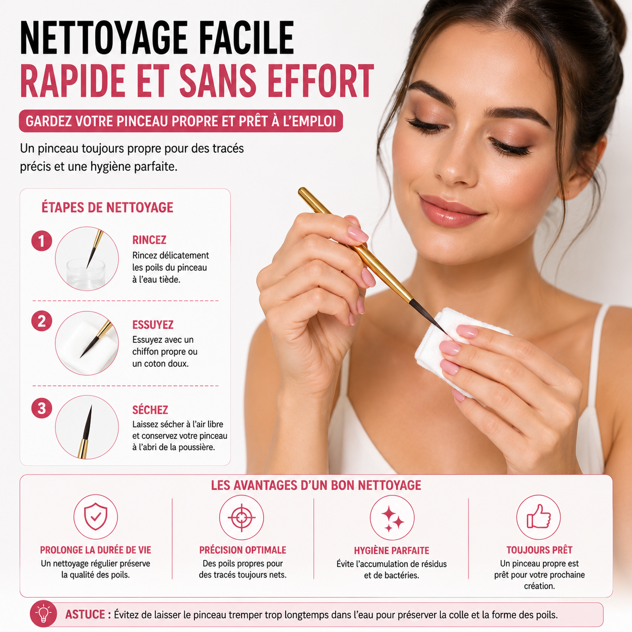 Pinceau Nail Art Professionnel de Précision