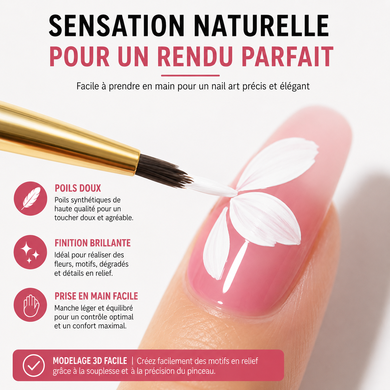 Pinceau Nail Art Professionnel de Précision