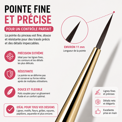 Pinceau Nail Art Professionnel de Précision
