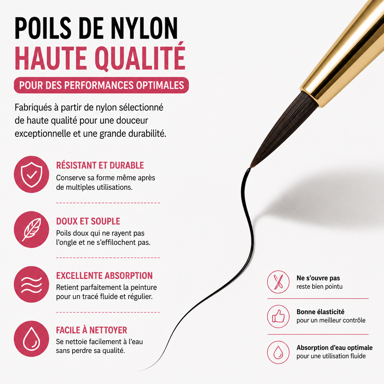 Pinceau Nail Art Professionnel de Précision