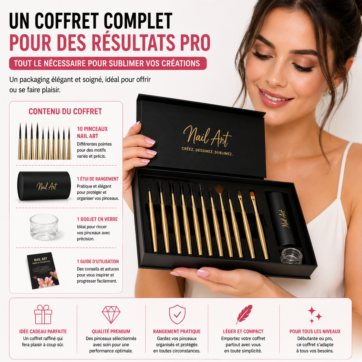 Pinceau Nail Art Professionnel de Précision