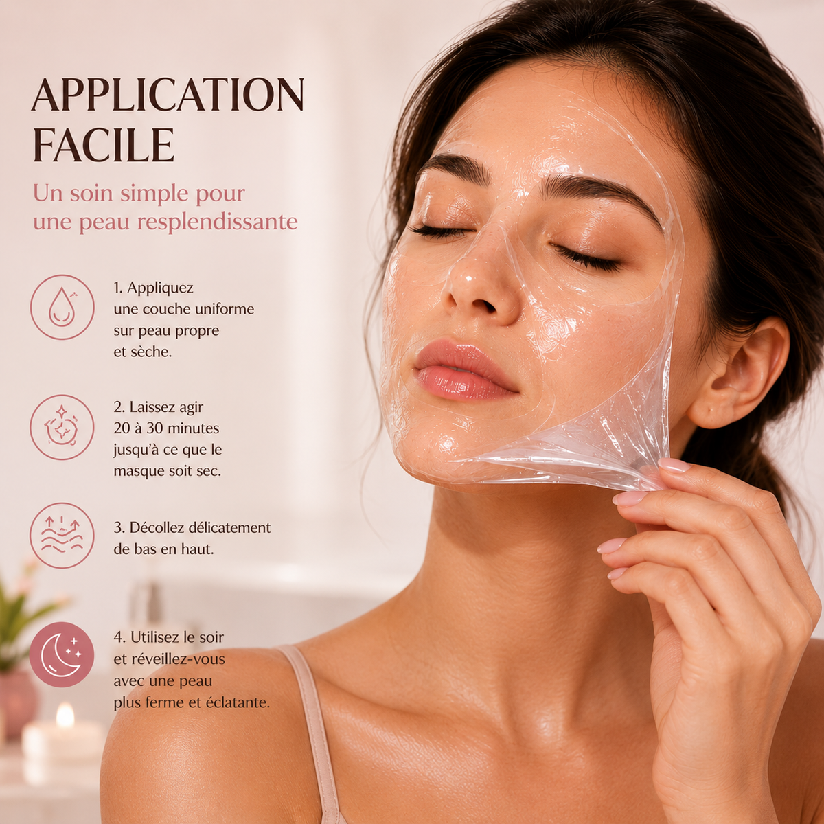 Masque Facial Décollable au Collagène pour la Nuit
