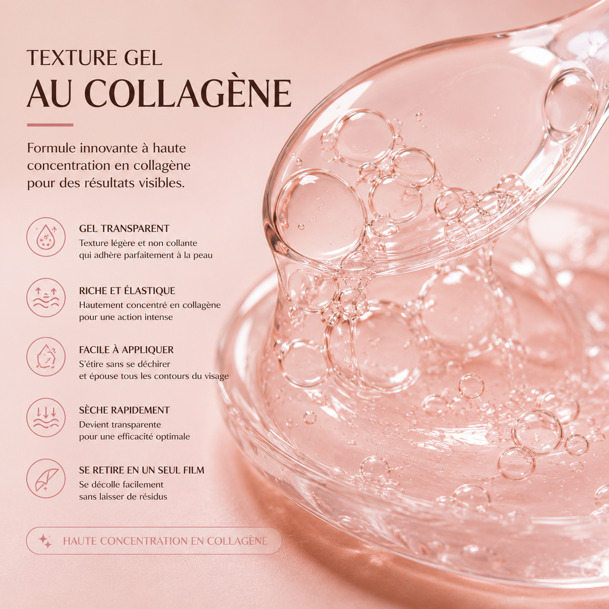 Masque Facial Décollable au Collagène pour la Nuit