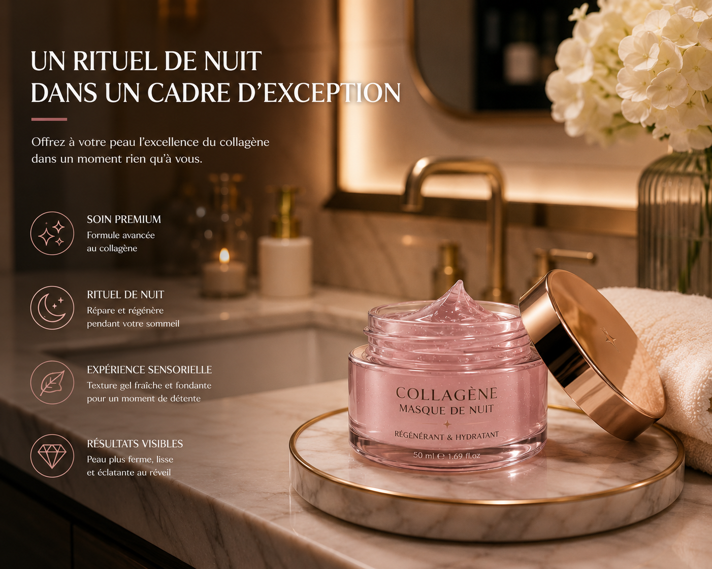 Masque Facial Décollable au Collagène pour la Nuit