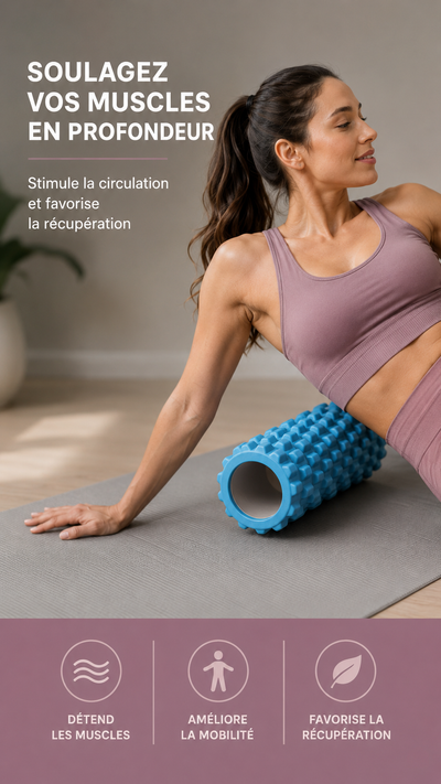 Kit Rouleau de Yoga & Massage Musculaire Pro